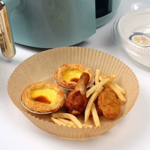 Air Fryer Disposable Paper Liner Non-stick Disposable Liners, 200PCS Air Fryer Disposable Paper Liners, 6.3In Round Air Fryer Parchment Paper - Image 8
