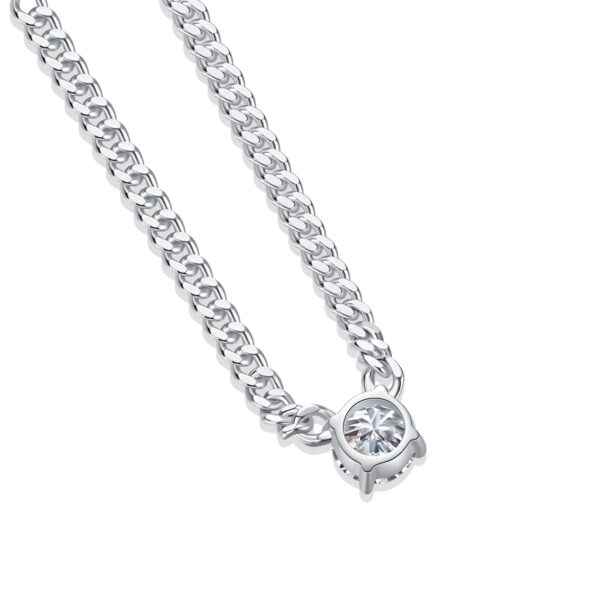 Cuban Necklace Luxury Fashion Diamond Pendant Necklace Set With Mosan Diamond Silver Ornaments - Image 4