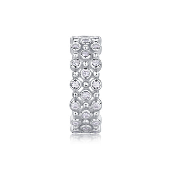 Multi-row Diamond Ring Luxury Fashion Set Moissanite Silver Ring - Image 6