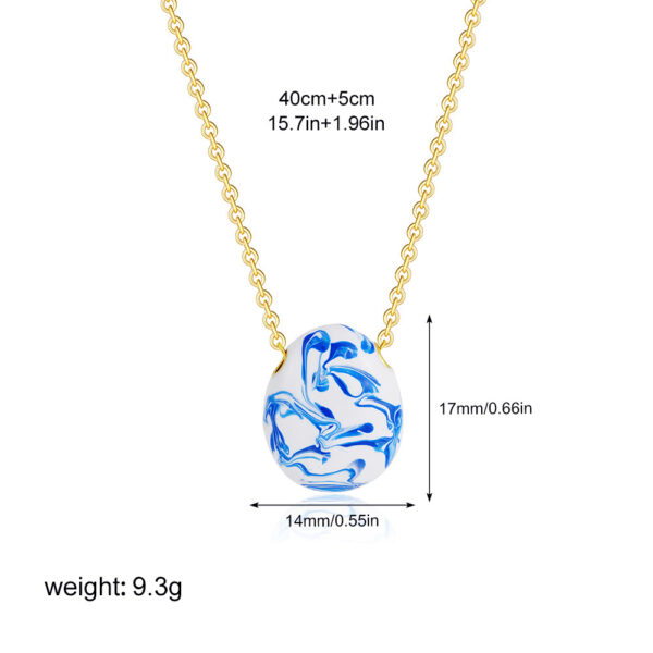 Retro Hand Painted Blue And White New Chinese Ceramic Necklace - Image 5