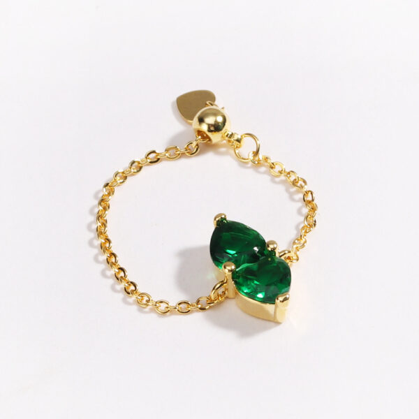 Copper Plating Colored Loving Heart Stars, Sun And Moon Stretch Chain Ring - Image 6