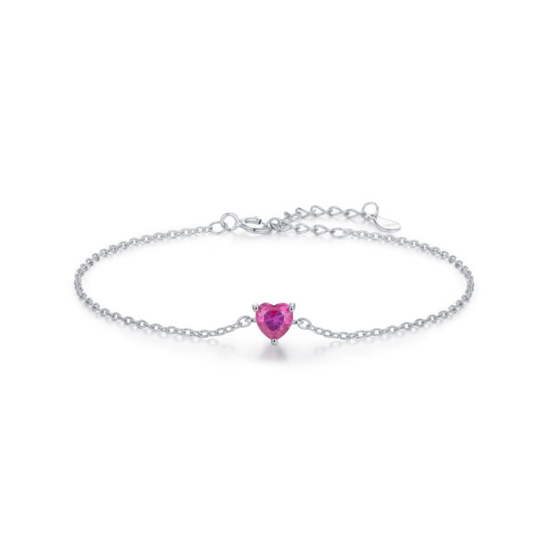 S925 Silver Love Red Diamond Bracelet Female - Image 5
