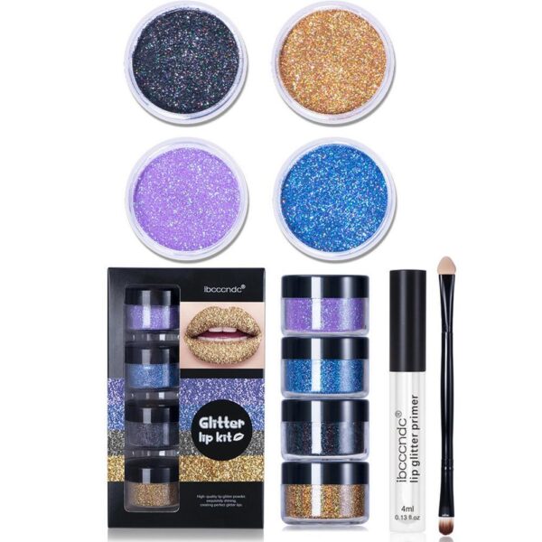 Glitter Lip Gloss Lipstick Shiny DIY Lip Gloss Diamond Waterproof Long Lasting Lipgloss Kit With Lip Primer Lip Tint Lips Makeup - Image 6