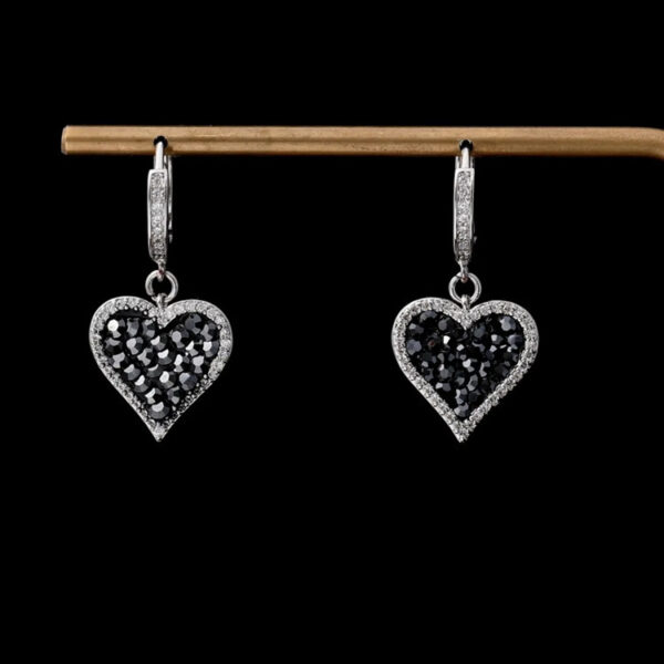 Micro Inlaid Zircon Rhinestone Love Heart Earrings - Image 6