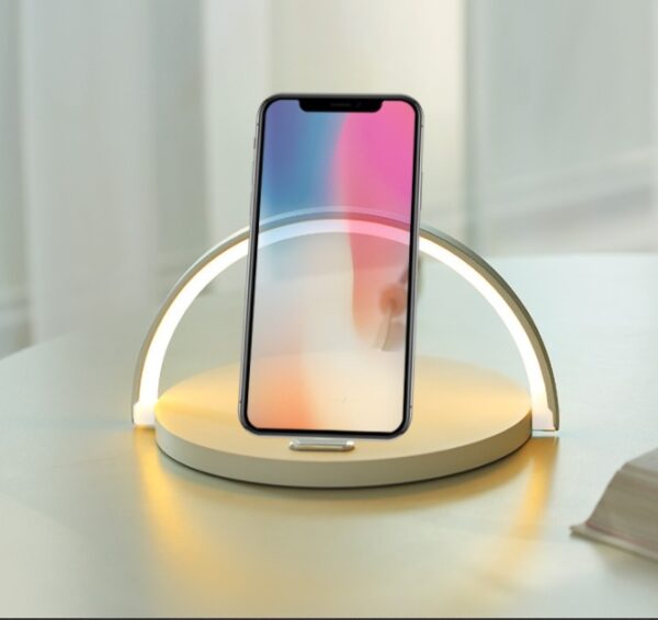 10w Wireless Charger Block Holder For Smart Phone Foldable Fast Charging Table Phone Stand Support With Led Table Lamp Portable - Image 5