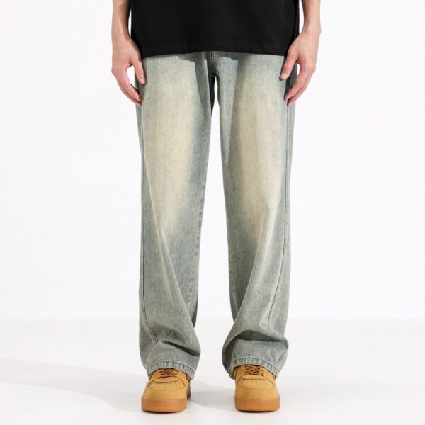 Yellow Mud Dyed Straight Jeans For Men - Image 3