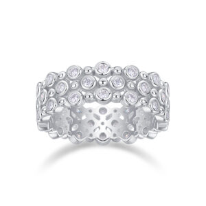 Multi-row Diamond Ring Luxury Fashion Set Moissanite Silver Ring