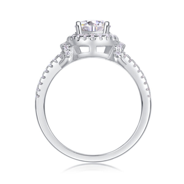 Luxury Fashion Large Diamond Wedding Ring With Moissanite Silver Ring
