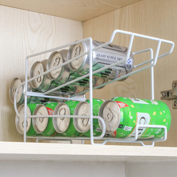 Cans Coke kitchen storage rack double-layer finishing shelf desktop storage rack - Image 2