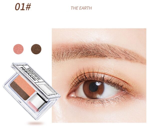 LAIKOU Double Color Eye Shadow Makeup Palette Glitter Palette Eyeshadow Pallete Waterproof Glitter Eyeshadow Shimmer Cosmetics - Image 2