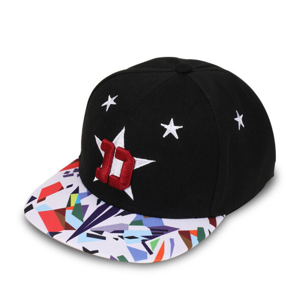 Five-pointed Star Embroidery Outdoor Sun-shade Sun Protection Flat-brimmed Cap - Image 2