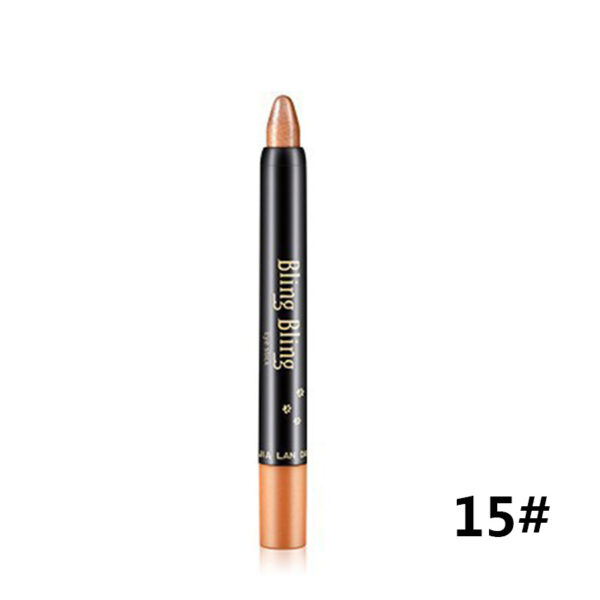 Pearlescent Silkworm Eyeshadow Pen Lasting Waterproof And Not Blooming Shiny Pearlescent Gel Pen 15 Color Eye Shadow Pen - Image 2