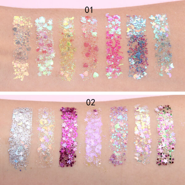 Face Jewels Eyeshadow Shimmer Pigment Body Face Eye Glitter Sequin Gel Cream Eye Shiny Skin Face Festival Cosmetic Glitter - Image 3