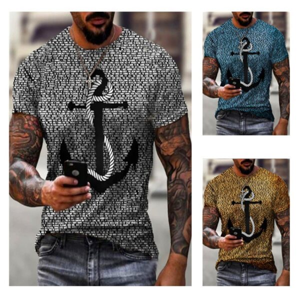 Vintage Anchor Loose Digital Print Short Sleeve - Image 3