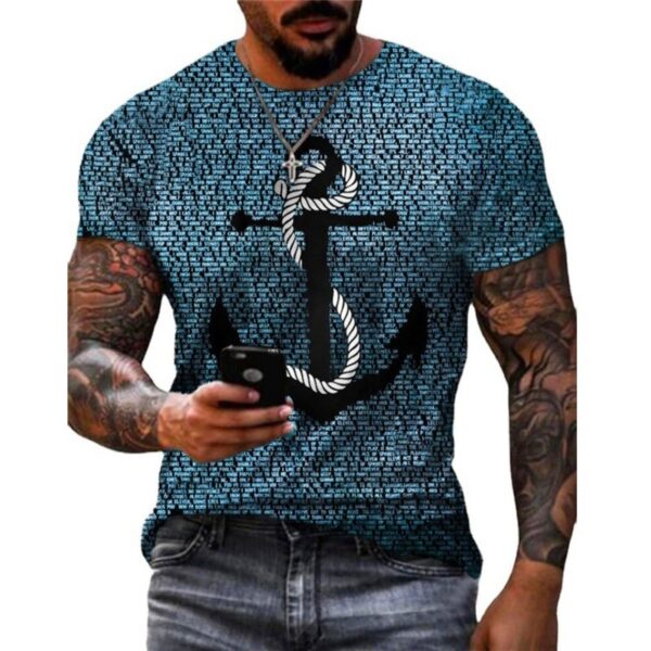Vintage Anchor Loose Digital Print Short Sleeve - Image 4