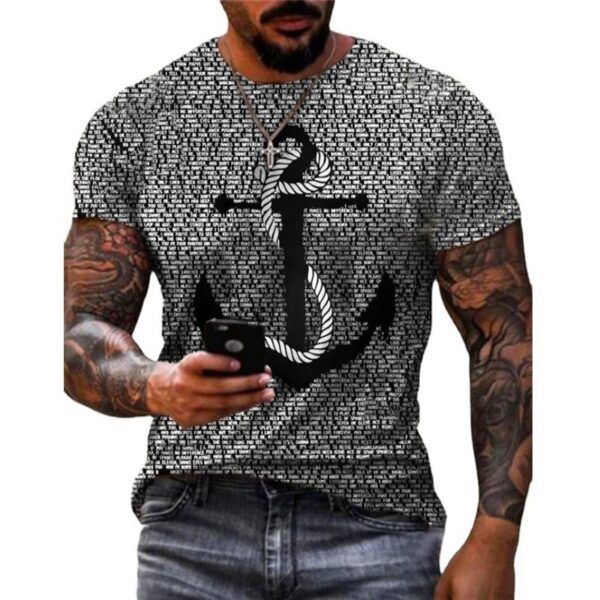 Vintage Anchor Loose Digital Print Short Sleeve - Image 2