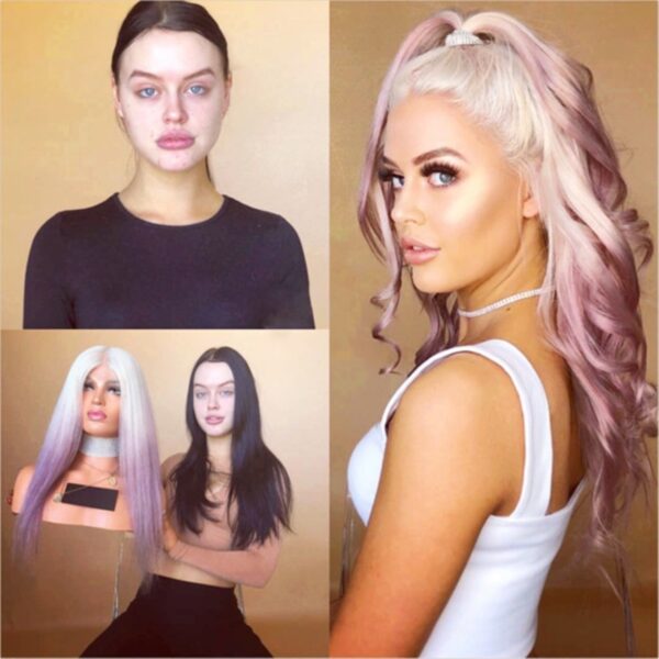 Gradient lilac long straight hair - Image 2