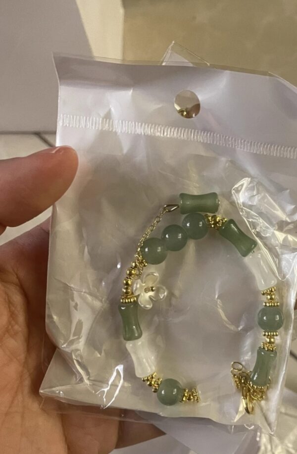 New Chinese-style Flower Embellishment Bracelet For Women, National Style Bamboo Segment Bracelet - Image 2