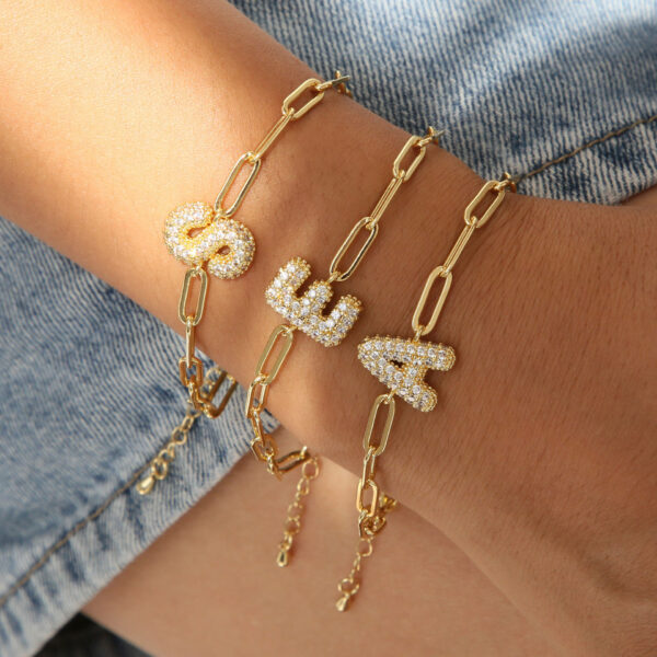 18K Bubble Balloon 26 English Zircon Clip Bracelet