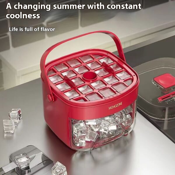 Press-type Convenient Outdoor Portable Ice Tray Large Capacity Ice Bucket 48 Extra-Large Ice Maker Food Grade Plastic Storage Tray Essential Kitchen Gadget - Image 7
