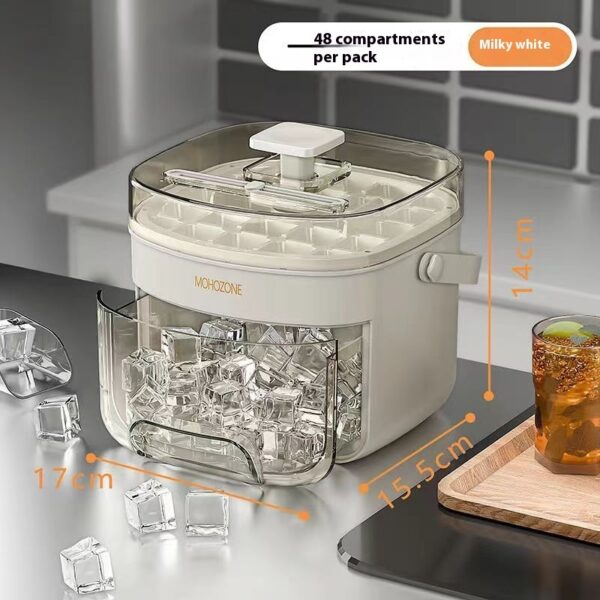 Press-type Convenient Outdoor Portable Ice Tray Large Capacity Ice Bucket 48 Extra-Large Ice Maker Food Grade Plastic Storage Tray Essential Kitchen Gadget - Image 8