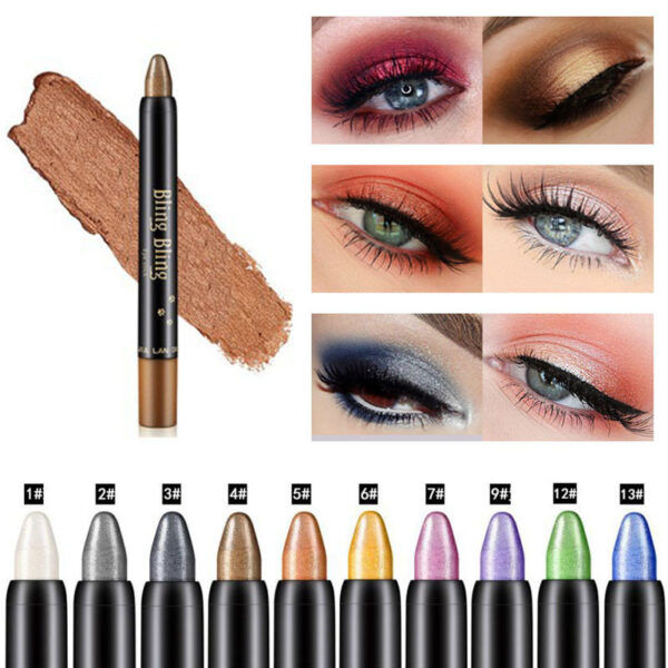 Pearlescent Silkworm Eyeshadow Pen Lasting Waterproof And Not Blooming Shiny Pearlescent Gel Pen 15 Color Eye Shadow Pen - Image 3