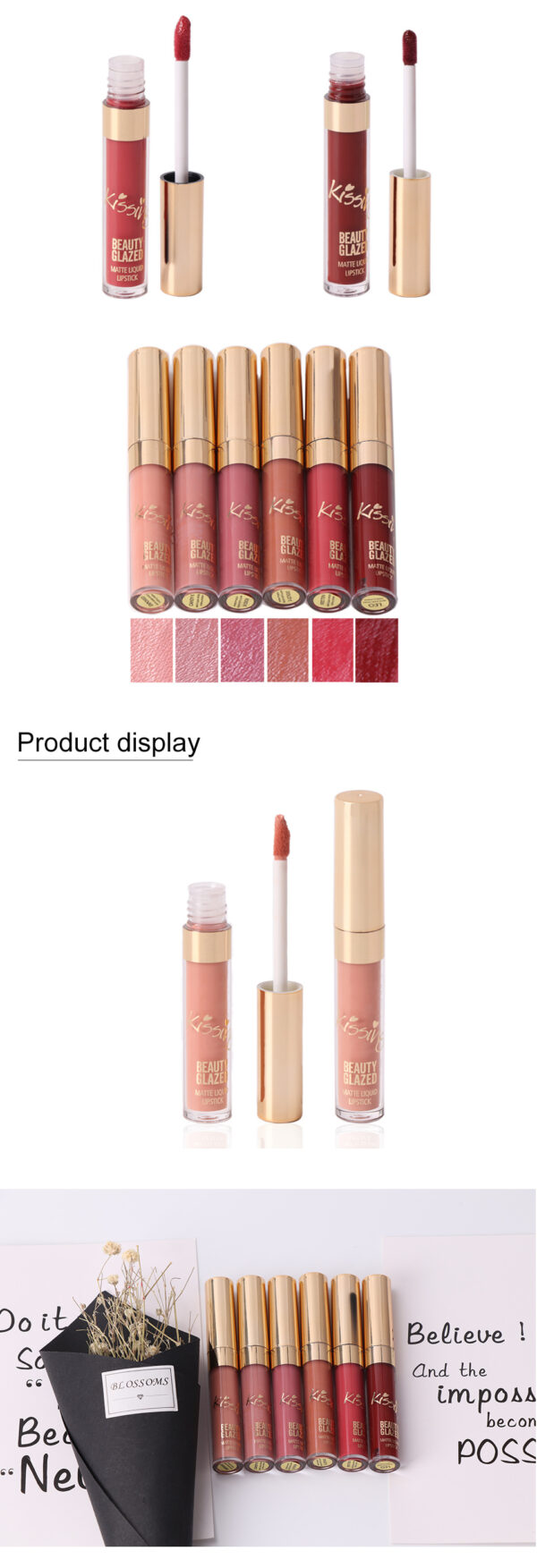 6Pcs/set Liquid Matte Lipstick Easy To Wear Long-lasting Lip - Image 2