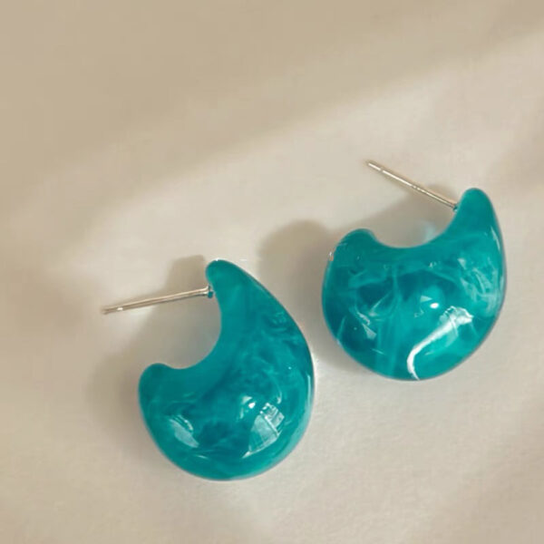 Ice Cream Mint Blue Super Fairy French Retro Acrylic Water Drop Earrings - Image 5