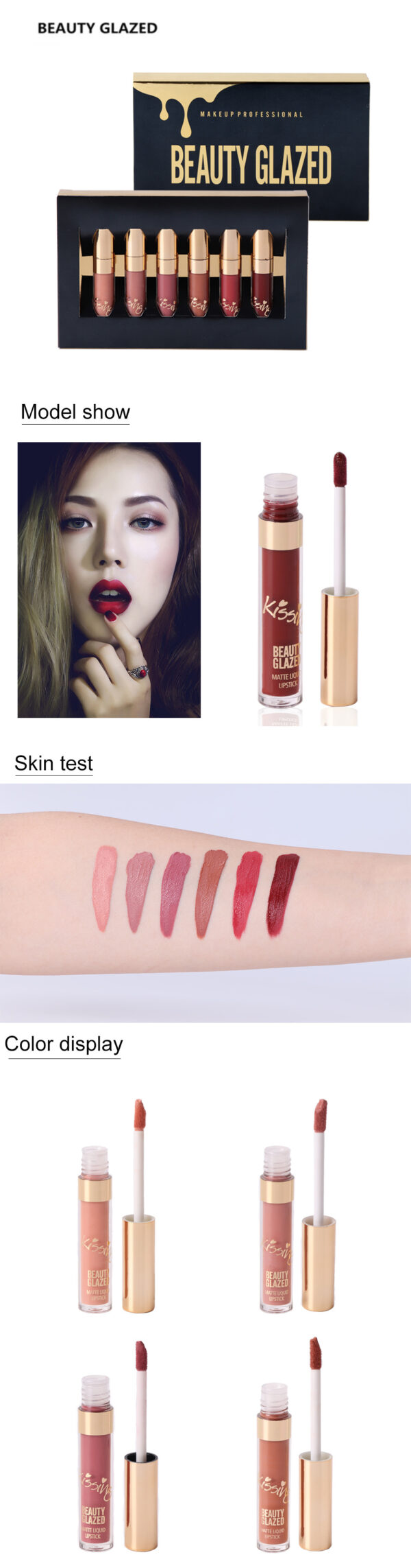 6Pcs/set Liquid Matte Lipstick Easy To Wear Long-lasting Lip - Image 4