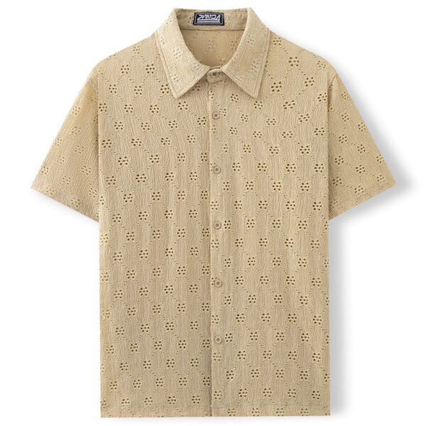 Hollow Jacquard Summer Casual Short Sleeve - Image 5