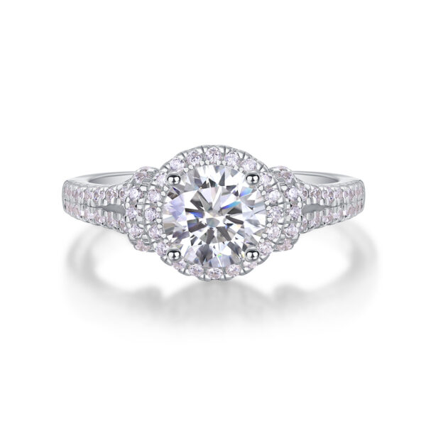 Luxury Fashion Large Diamond Wedding Ring With Moissanite Silver Ring - Image 4