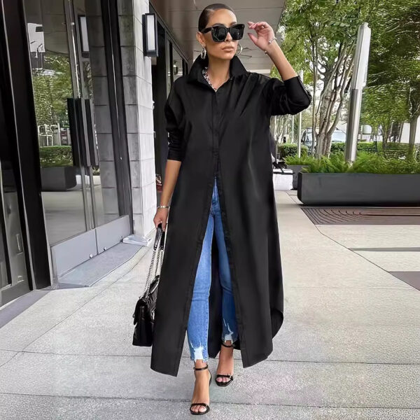 Solid Color Loose Long Sleeves Extra Large Size - Image 6