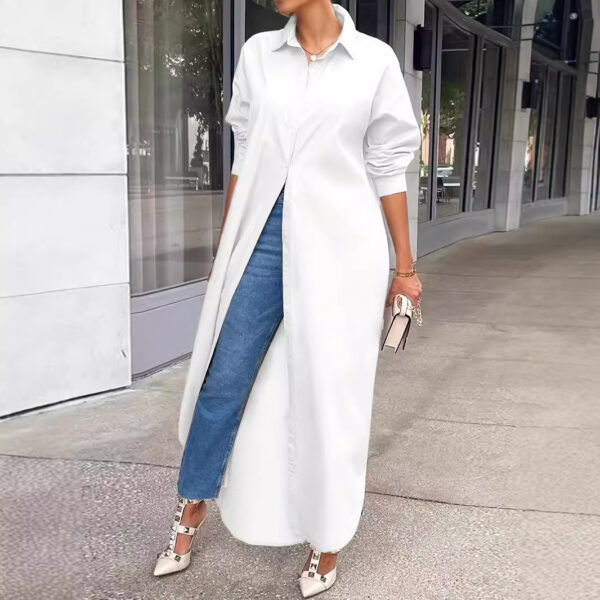 Solid Color Loose Long Sleeves Extra Large Size - Image 2
