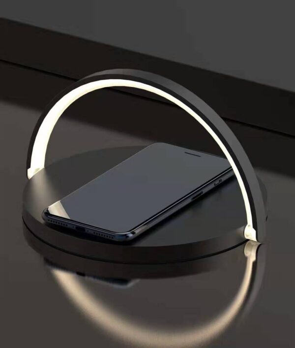 10w Wireless Charger Block Holder For Smart Phone Foldable Fast Charging Table Phone Stand Support With Led Table Lamp Portable - Image 4