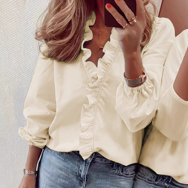 Women's Ruffle Sleeve Casual Shirt - Image 8