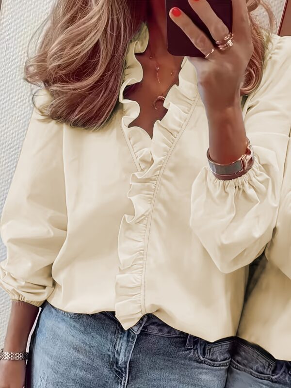 Women's Ruffle Sleeve Casual Shirt - Image 9