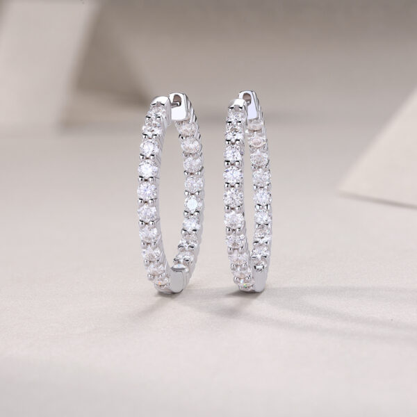 Merman Luxury Fashion Diamond Earrings Stud Set With Mosan Diamond Silver Ornaments - Image 4