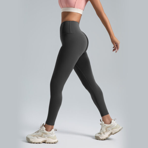 No Awkward Line Peach Butt Yoga Pants High Waist Tummy Control Running Sports Leggings - Image 3