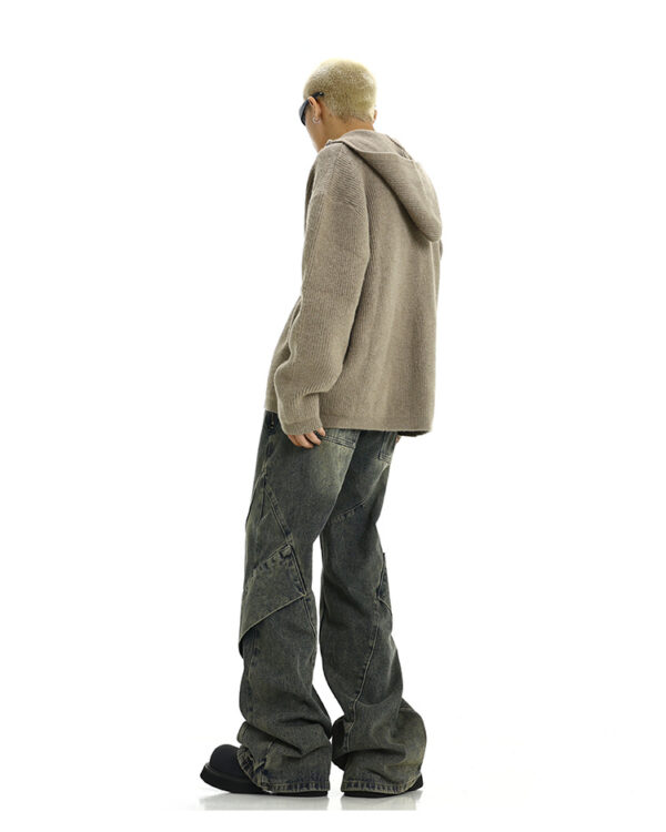 American Retro Distressed Yellow Mud Washed Jeans - Image 3