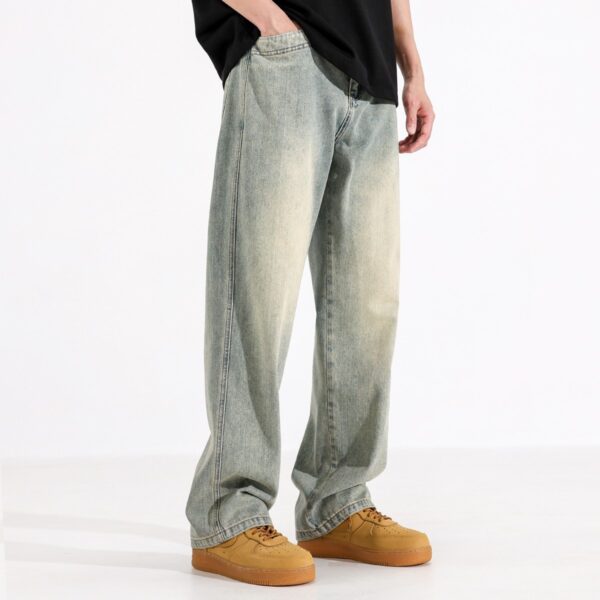 Yellow Mud Dyed Straight Jeans For Men - Image 2