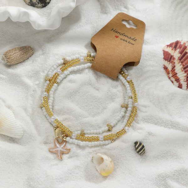 Woven Adjustable Women's Anklet 3-piece Set - Image 4