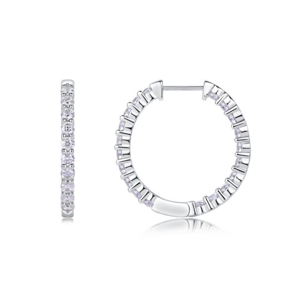 Merman Luxury Fashion Diamond Earrings Stud Set With Mosan Diamond Silver Ornaments - Image 2