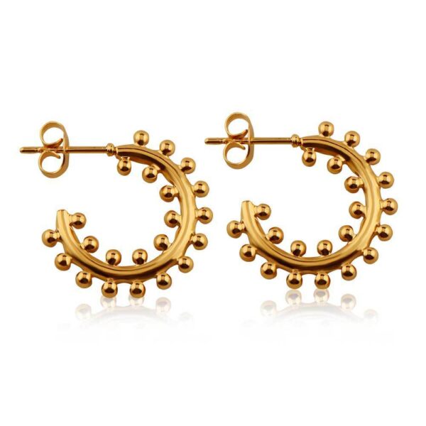 Earrings Exaggerated Trendy Titanium Steel Plated 18K Real Gold - Image 3