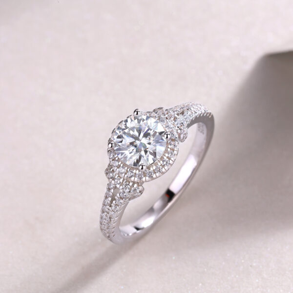 Luxury Fashion Large Diamond Wedding Ring With Moissanite Silver Ring - Image 6
