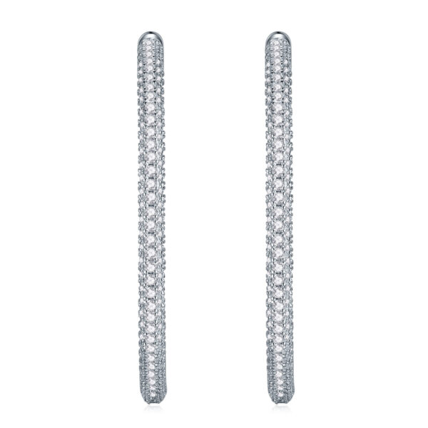 Light Coco Luxury Fashion Diamond Earrings Stud Set With Mosan Diamond Silver Ornaments - Image 2