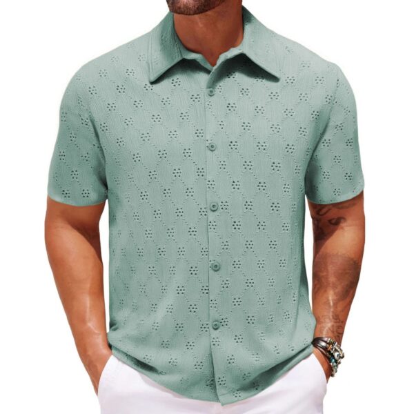 Hollow Jacquard Summer Casual Short Sleeve - Image 2