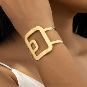 Square Hollow Splicing Open-ended Bracelet