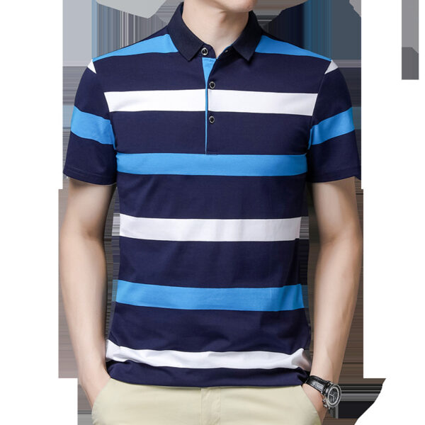 New Men's Clothing Short-sleeved Summer Top T-shirt Solid Color Casual Polo Collar Polo Shirt Casual Half-length Sleeve Versatile Clothes - Image 6