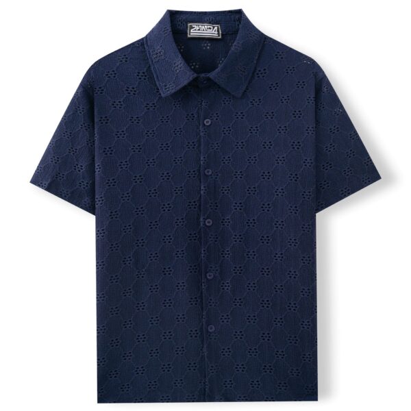 Hollow Jacquard Summer Casual Short Sleeve - Image 4