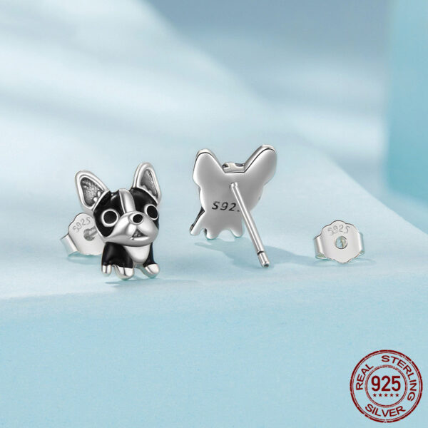 S925 Sterling Silver Cross-border Fashion Exquisite Cute Puppy Earrings - Image 2